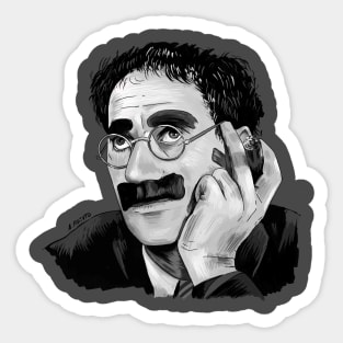 Groucho Marx Illustration by Burro Sticker